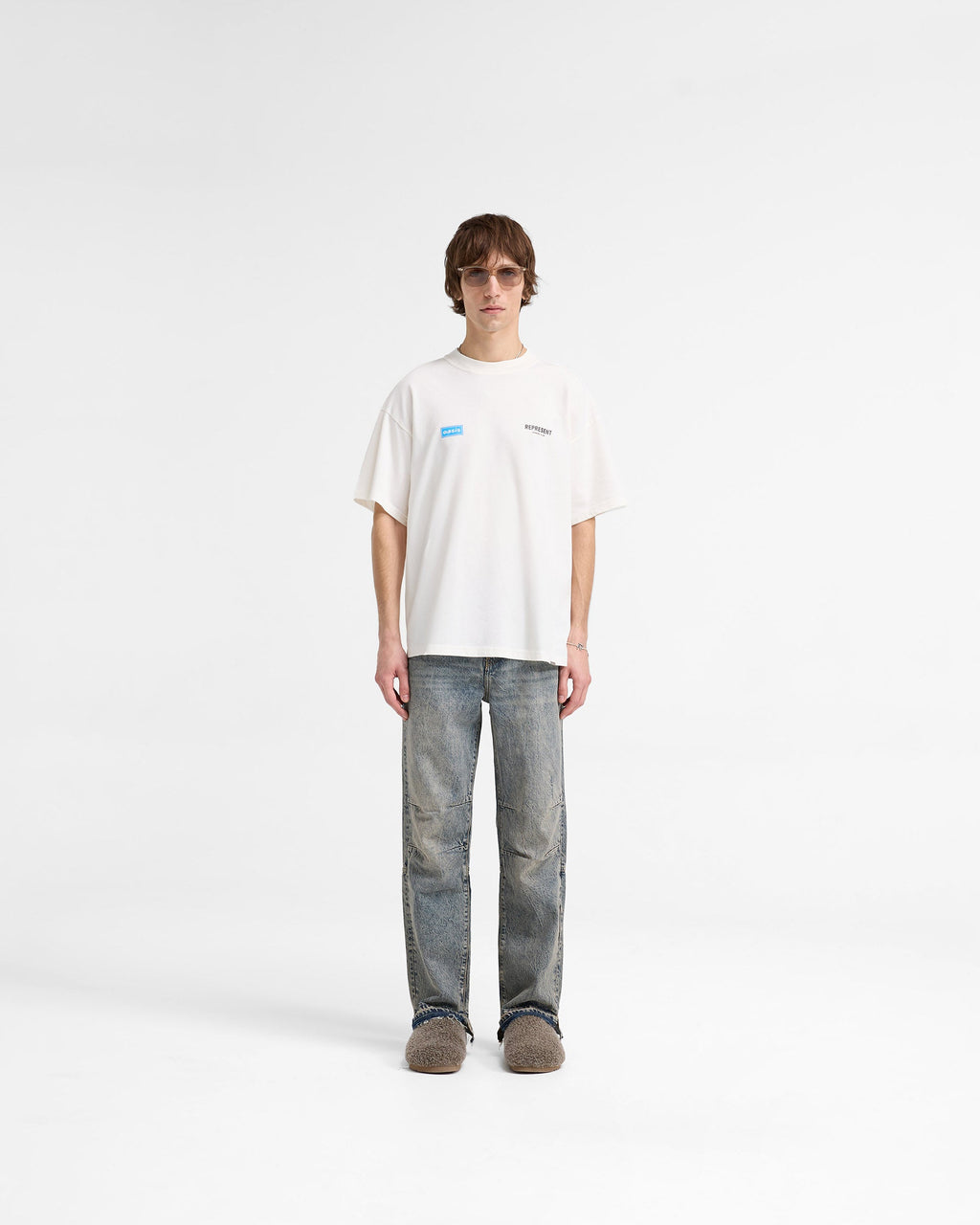 Represent X Oasis Owners Club T-Shirt - Flat White