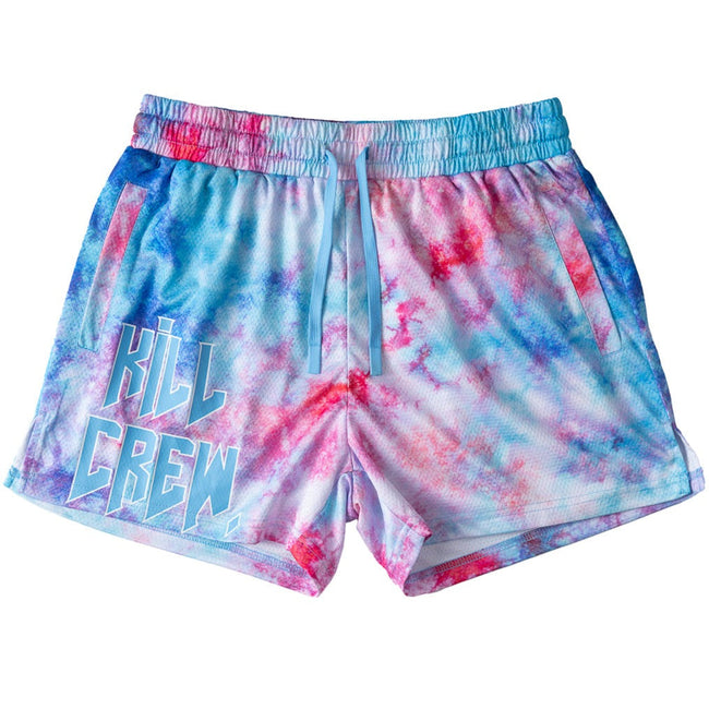MUAY THAI SHORTS (MID THIGH CUT) TIE DYE - COTTON CANDY Hover Image