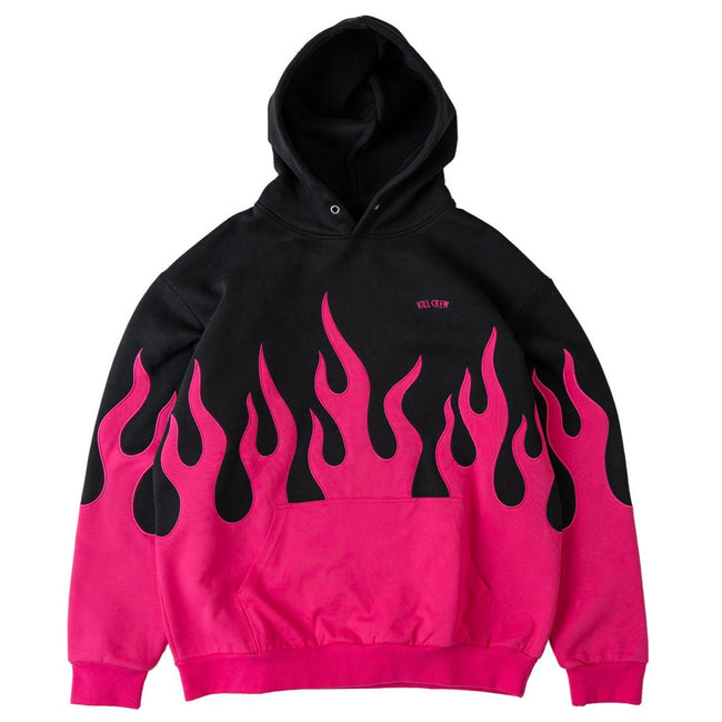 OVERSIZED PREMIUM HEATER HOODIE - BLACK / PINK Hover Image