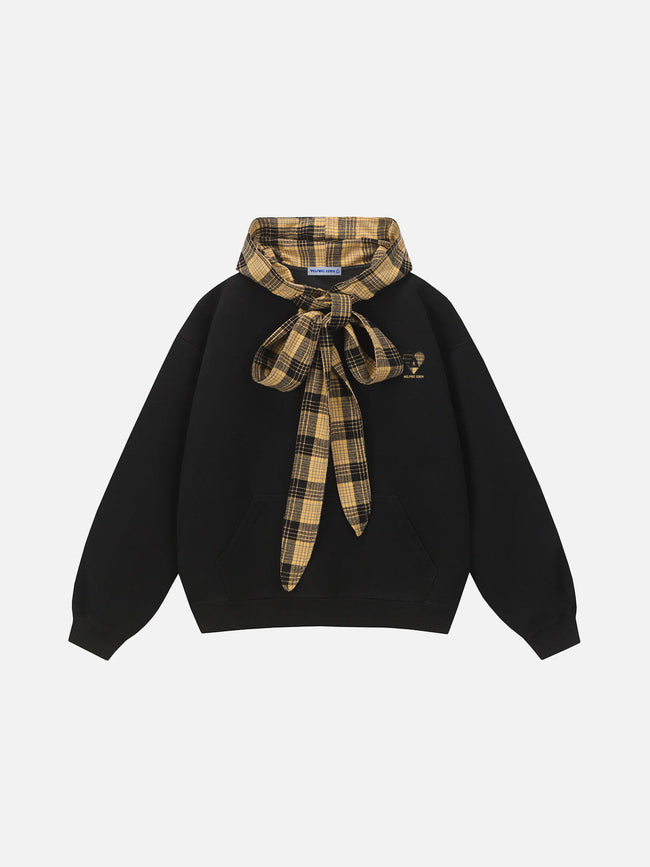 Aelfric Eden Plaid Bow Pullover Hoodie Hover Image