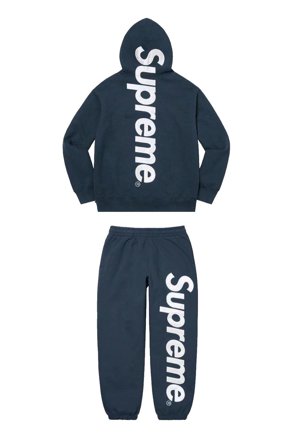 Supreme Side Logo Hoodie & Sweatpants Set – Navy