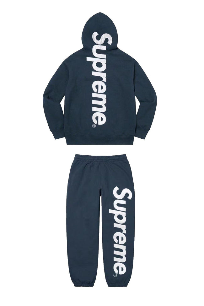 Supreme Side Logo Hoodie & Sweatpants Set – Navy Hover Image