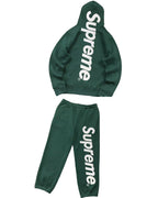 Supreme Side Logo Hoodie & Sweatpants Set – Dark Green