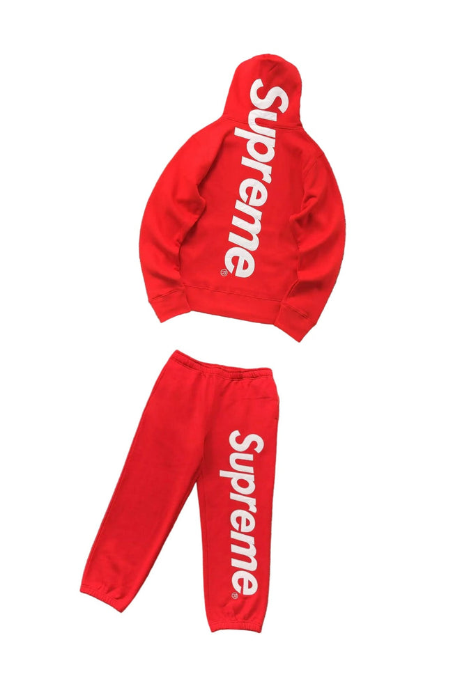 Supreme Side Logo Hoodie & Sweatpants Set – Red Hover Image