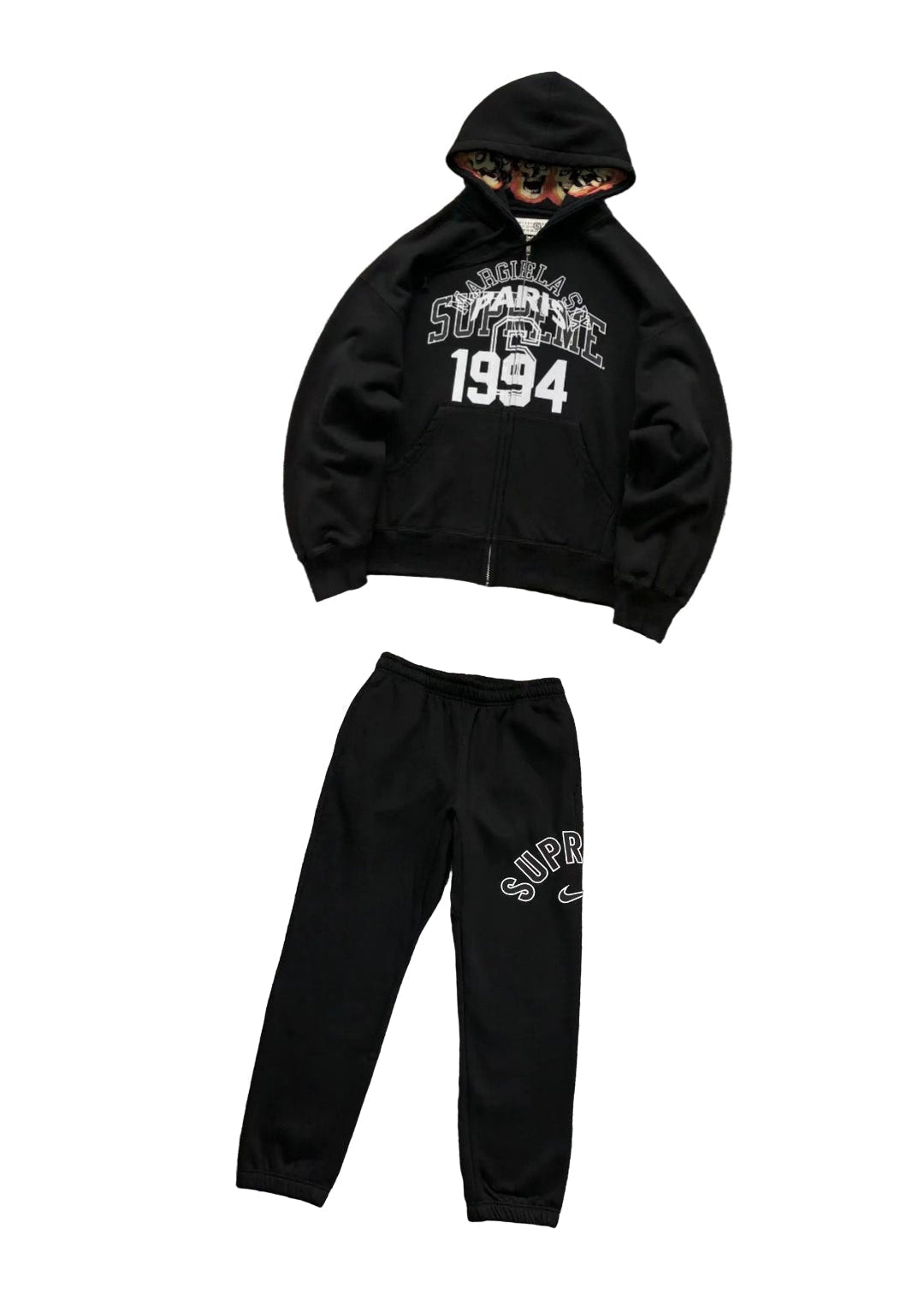 Supreme x Margiela Paris 1994 Zip Hoodie & Sweatpants Set – Black