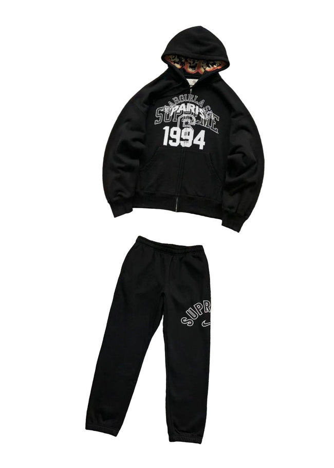 Supreme x Margiela Paris 1994 Zip Hoodie & Sweatpants Set – Black Hover Image