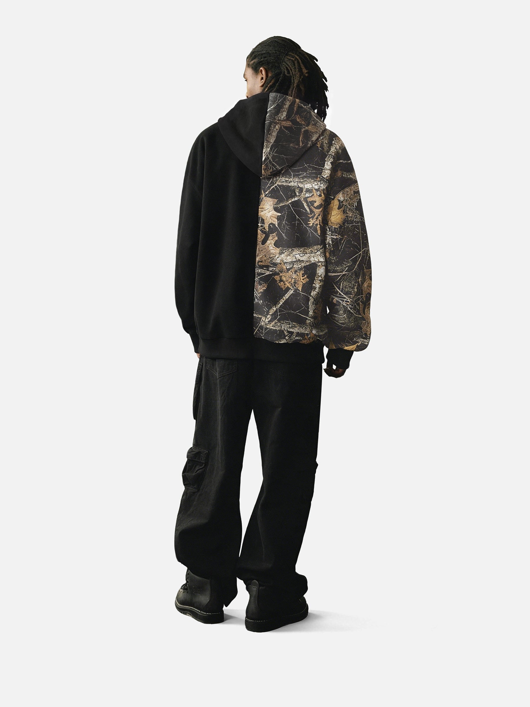 Aelfric Eden Leaf CAMO Graffiti Patchwork Zip Up Hoodie