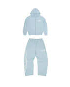 Corteiz Laurel Island Badge Zip Hoodie – Baby Blue (+ Matching Pants)