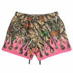 MUAY THAI SHORTS (MID THIGH CUT) WILDFIRE - PINK