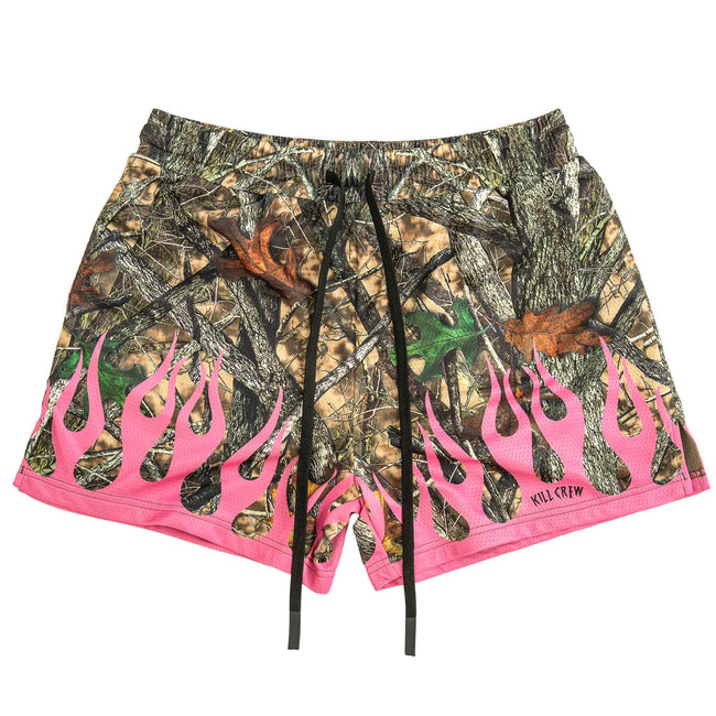 MUAY THAI SHORTS (MID THIGH CUT) WILDFIRE - PINK Hover Image