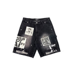 Black “AI” Denim Shorts