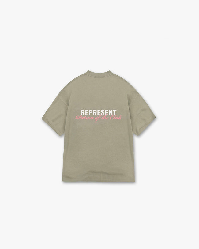 Patron Of The Club T-Shirt - Khaki Pink Main Image