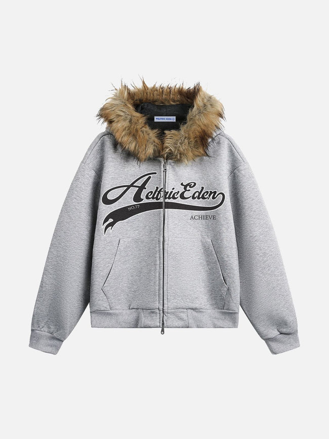 Aelfric Eden Boxy Faux Fur Collar Hoodie Main Image