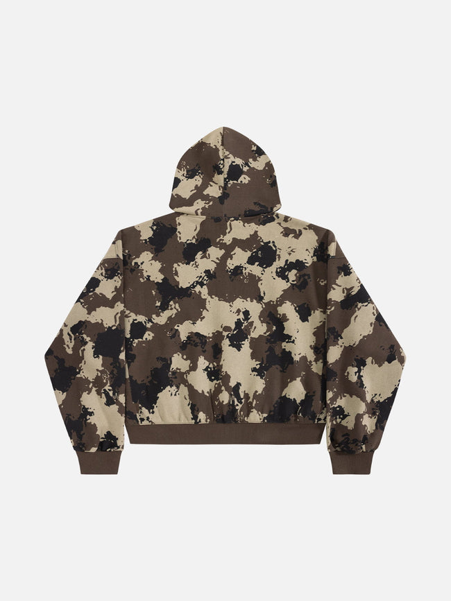 Aelfric Eden Boxy CAMO Zip Up Hoodie Main Image