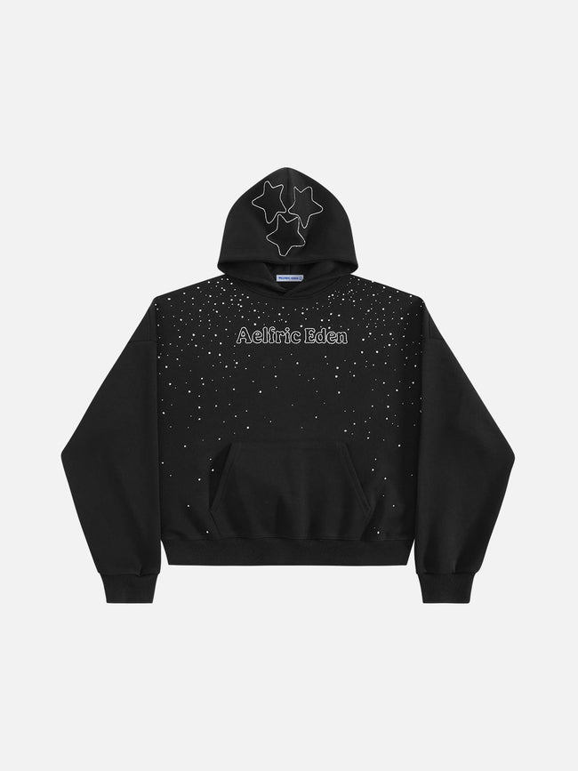Aelfric Eden Boxy Rhinestone Star Pullover Hoodie Hover Image