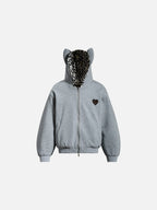 Aelfric Eden Reversible Leopard Zip Up Hoodie