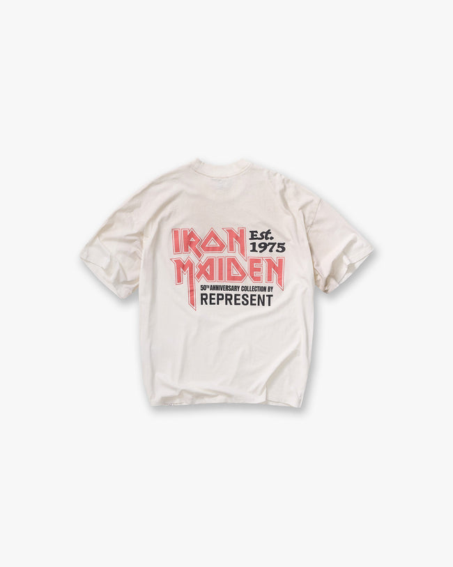 Represent X Iron Maiden Anniversary T-Shirt - Washed Ecru Main Image
