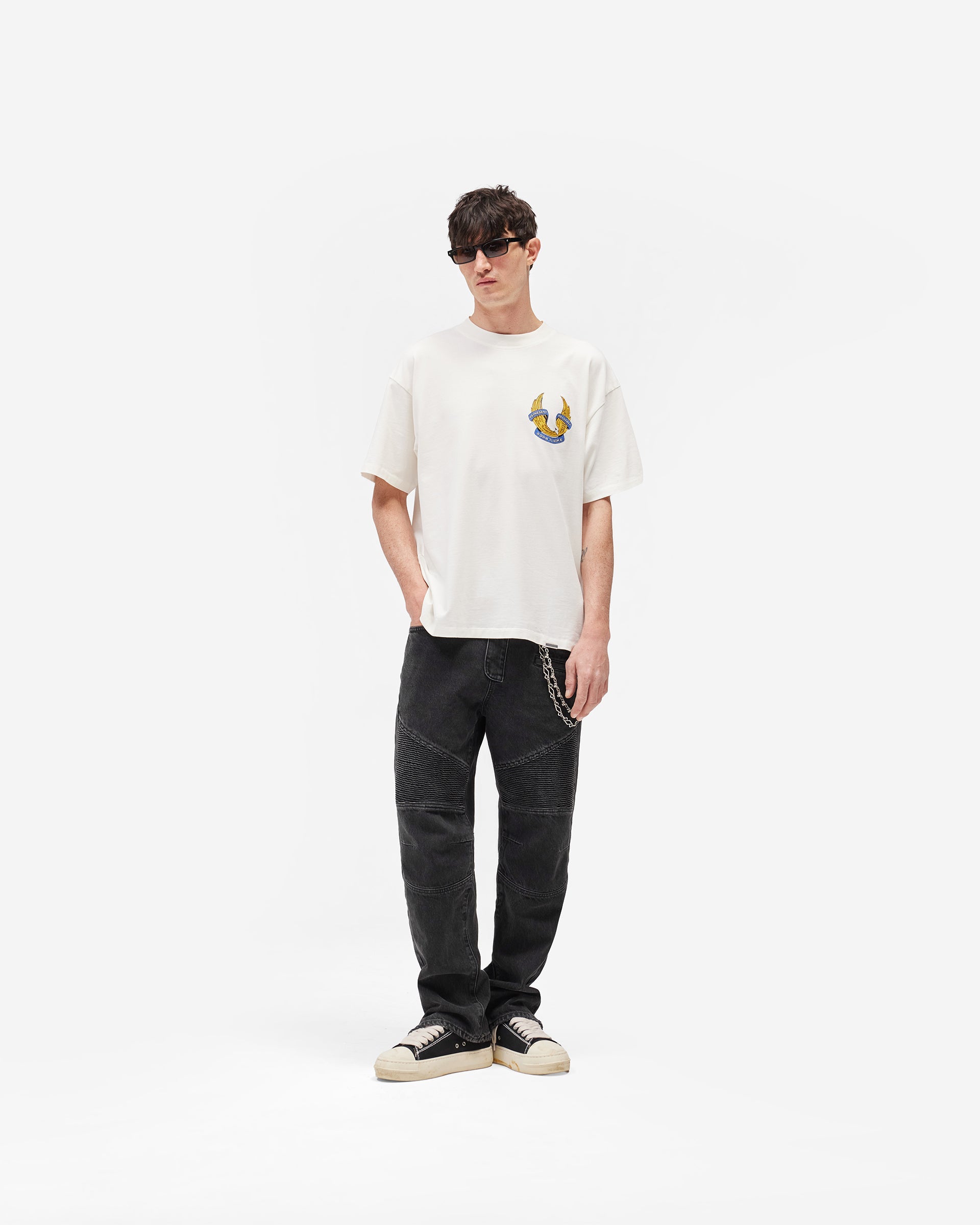 Represent X Belstaff Born To Bike T-Shirt - Flat White