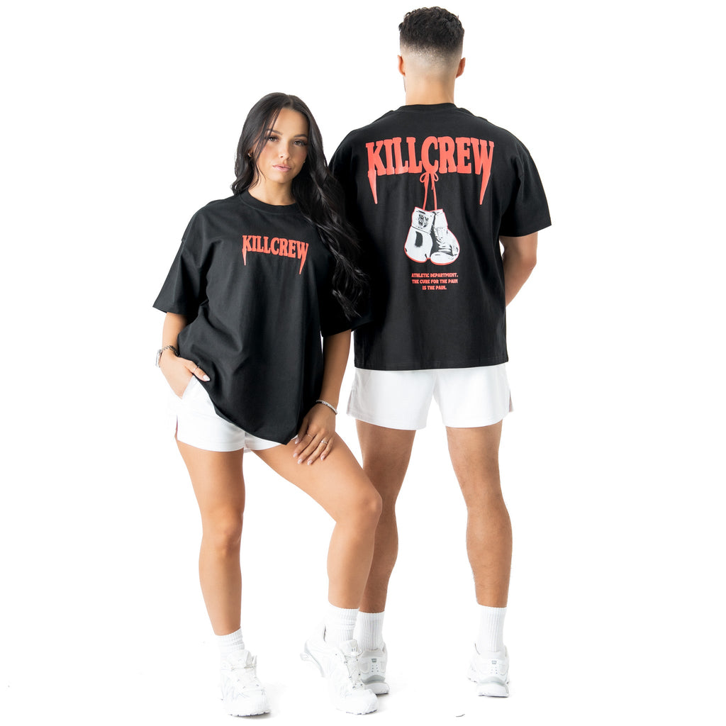 RELAXED FIT "ATHLETIC DEPARTMENT" T-SHIRT - BLACK