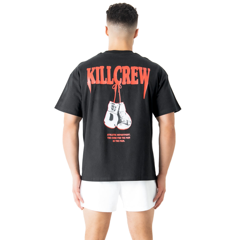 RELAXED FIT "ATHLETIC DEPARTMENT" T-SHIRT - BLACK