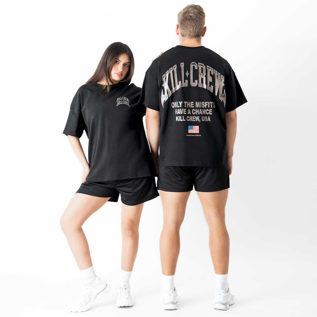RELAXED FIT NATURAL COTTON CHROME T-SHIRT - BLACKOUT Main Image