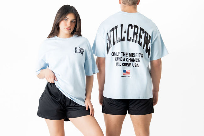 RELAXED FIT NATURAL COTTON CHROME T-SHIRT - BLUE Main Image