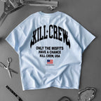RELAXED FIT NATURAL COTTON CHROME T-SHIRT - BLUE