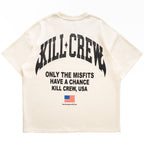 RELAXED FIT NATURAL COTTON CHROME T-SHIRT - CREAM
