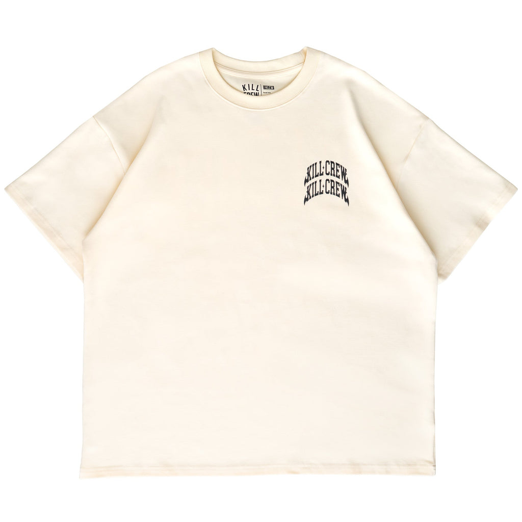 RELAXED FIT NATURAL COTTON CHROME T-SHIRT - CREAM