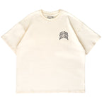 RELAXED FIT NATURAL COTTON CHROME T-SHIRT - CREAM