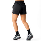 MUAY THAI FLAME SHORTS (MID THIGH CUT) - BLACK / NEON ORANGE