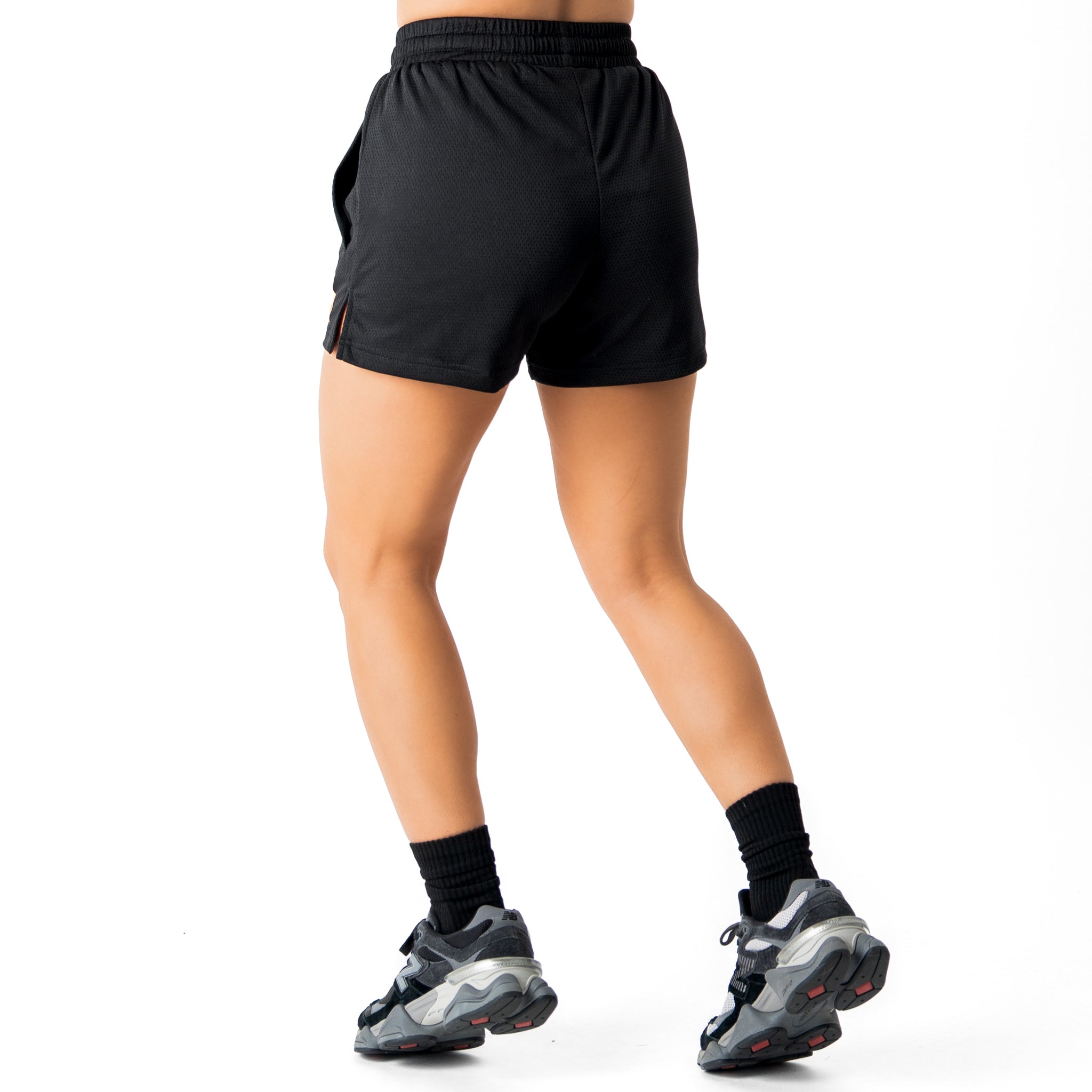 MUAY THAI FLAME SHORTS (MID THIGH CUT) - BLACK / NEON ORANGE