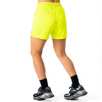 MUAY THAI FLAME SHORTS (MID THIGH CUT) - NEON YELLOW / BLACK