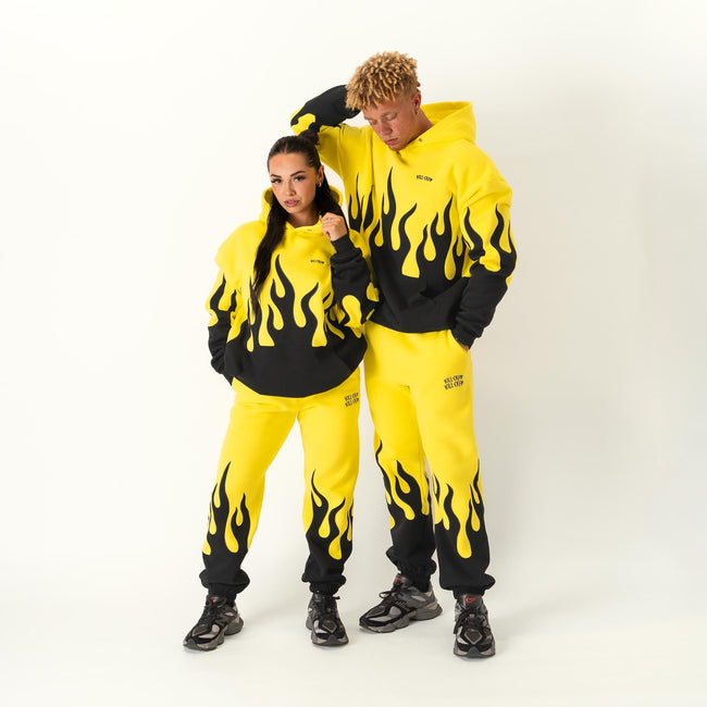 OVERSIZED PREMIUM HEATER HOODIE - YELLOW / BLACK Main Image