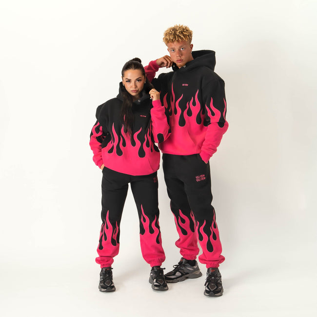 OVERSIZED PREMIUM HEATER HOODIE - BLACK / PINK Main Image