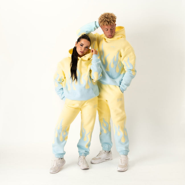 OVERSIZED PREMIUM HEATER HOODIE - YELLOW / BLUE Main Image