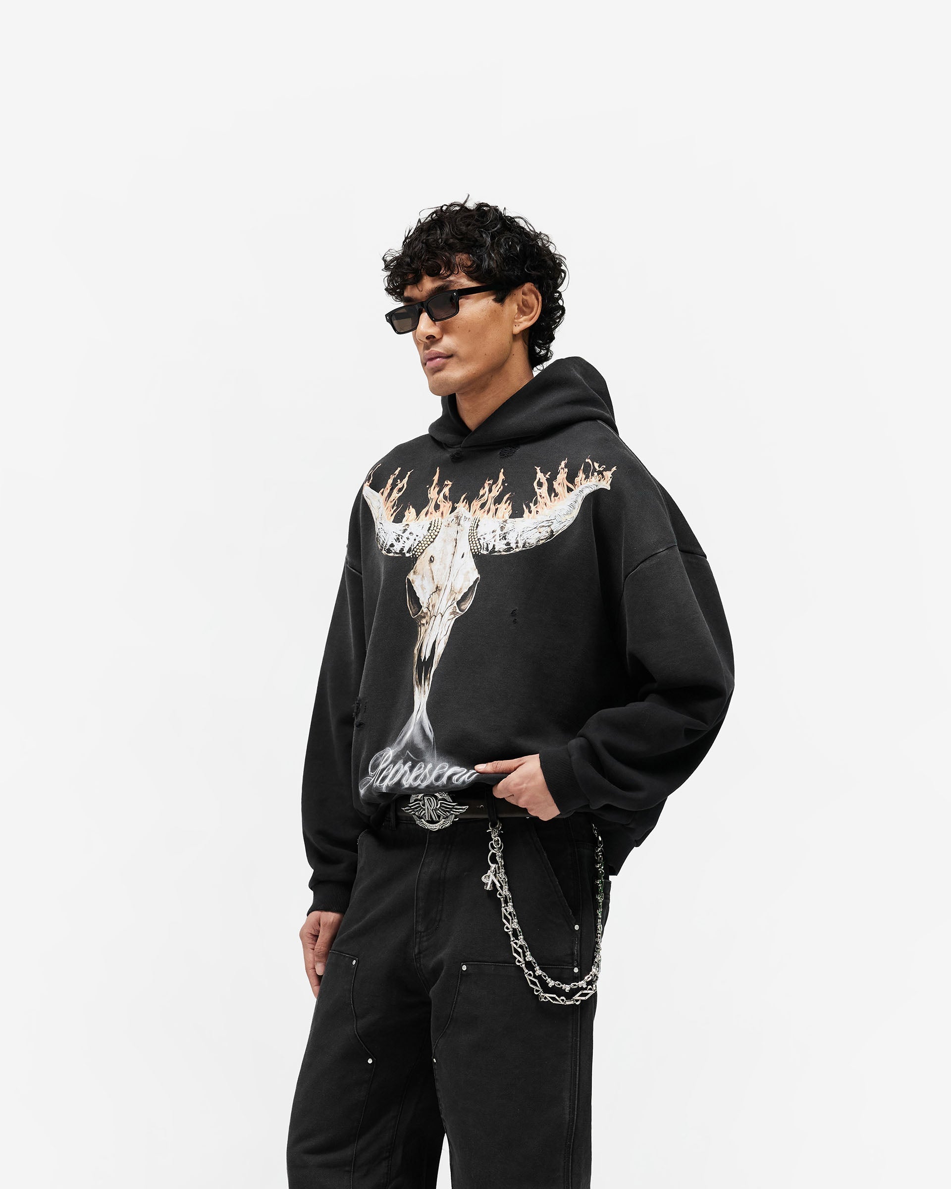 British Cowboys Hoodie - Stained Black