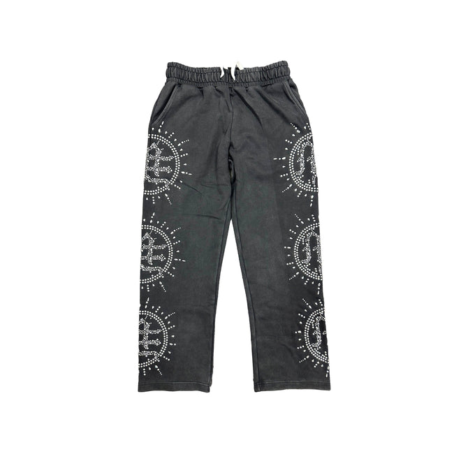 ‘Eclipse’ Grey Acid Wash Rhinestone Sweats Hover Image