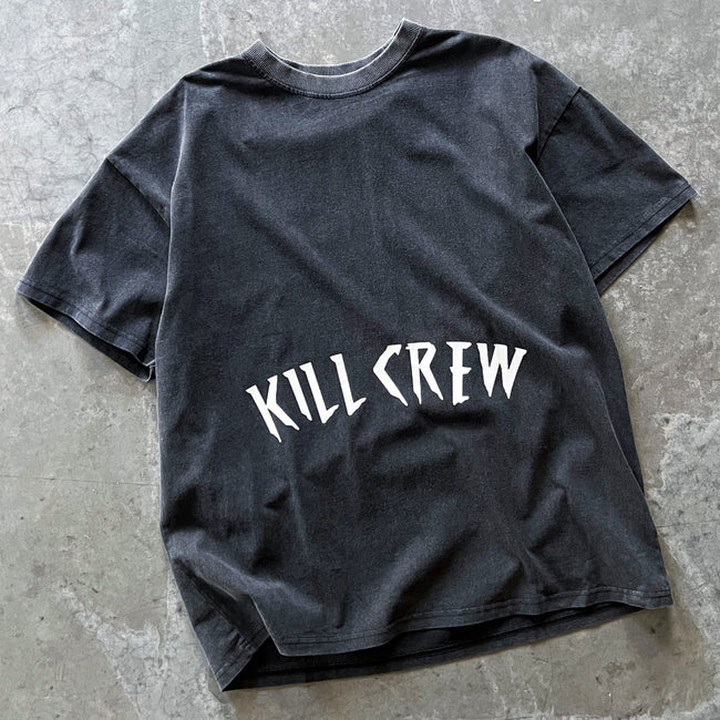 OVERSIZED LUX ACID WASH T-SHIRT - BLACK / WHITE Main Image