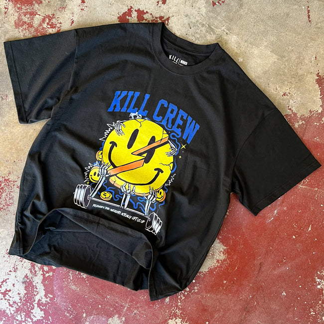 OVERSIZED "WEIGHTS LIFT US UP" T-SHIRT - BLACK Main Image