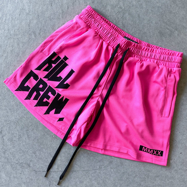 MUAY THAI SHORTS (MID THIGH CUT) - PINK Main Image