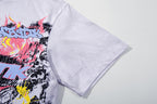 Majestik “Chaos Graffiti” Abstract Rhinestone Vintage Tee