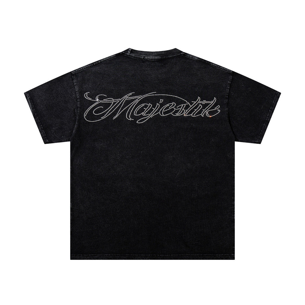 Majestik “World Tour” Motorcycle Racing Rhinestone Vintage Tee