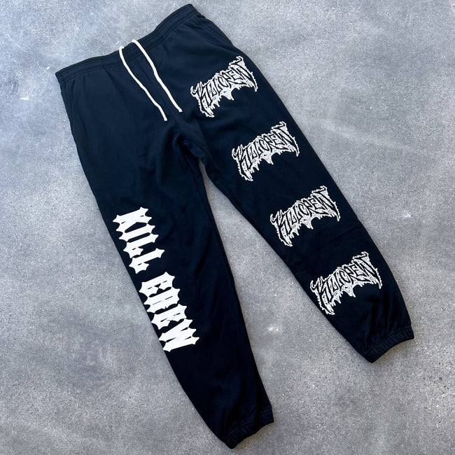 HEAVYWEIGHT LUX "METAL" SWEATPANTS - BLACK / WHITE Main Image