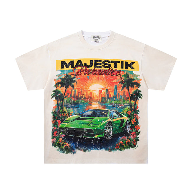 Majestik “Paradise” Supercar Vintage Tee（Off-White / Cream） Hover Image