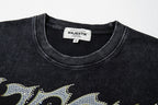 Majestik “Victory Lap” Racing Skeleton Rhinestone Vintage Tee（Black）