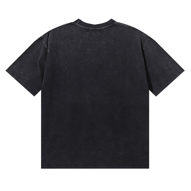 Majestik “Fearless” Angel & Demon Rhinestone Vintage Tee（Black） Main Image