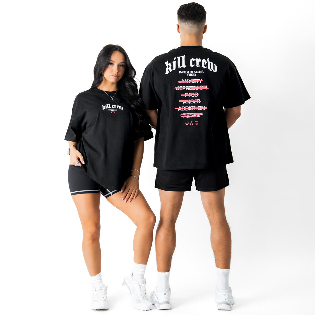 RELAXED FIT INNER DEMONS TOUR T-SHIRT - BLACK / WHITE