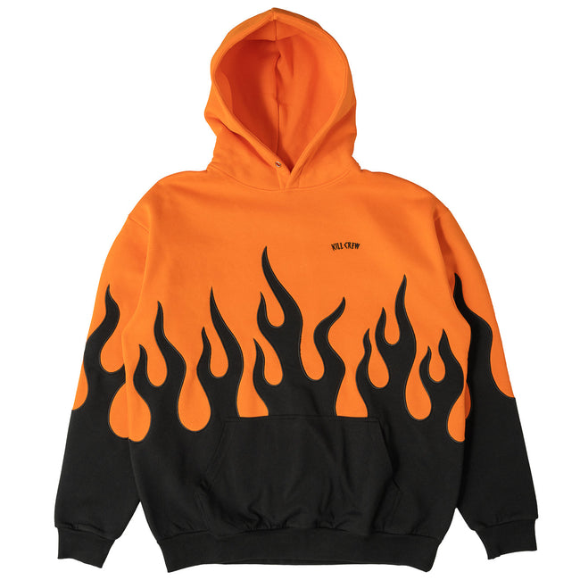 OVERSIZED PREMIUM HEATER HOODIE - ORANGE / BLACK Hover Image