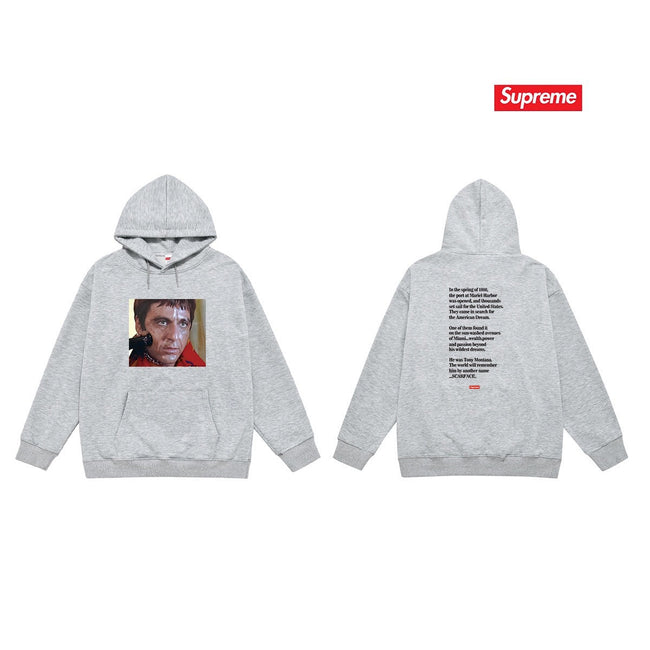 Cross border high version trendy brand Supreme letter printed hooded sweatshirt jacket, classic BOX looped hoodie for men and women (69) Hover Image